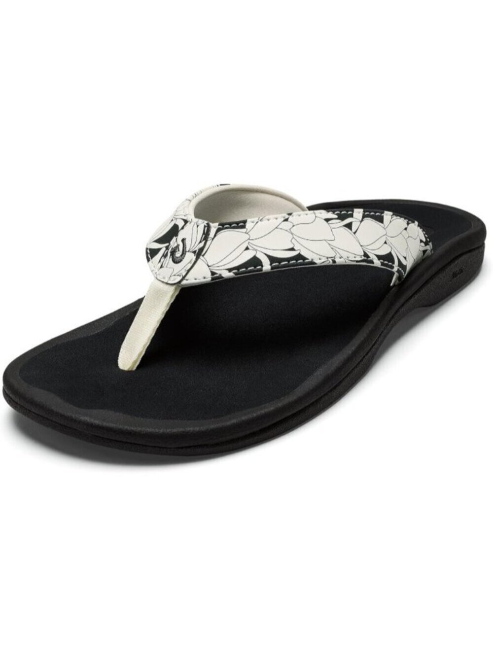 Women's White Black Sandals Water Resistant Flip Flops with Arch Support Comfort